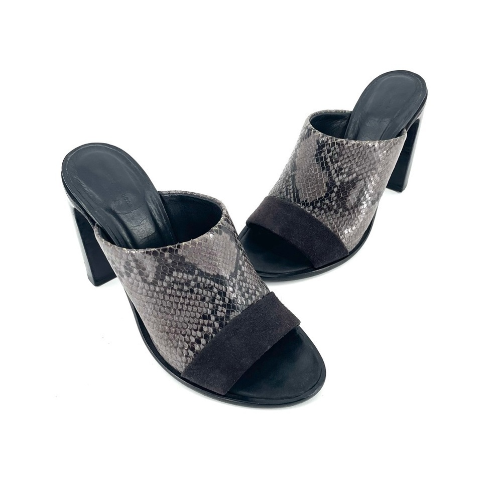Rag & Bone Tristan Snake-Print Mule Sandal, Asphalt